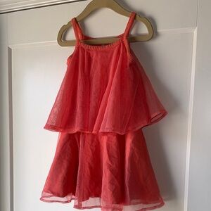 Old Navy Coral Layered Kids Dress
